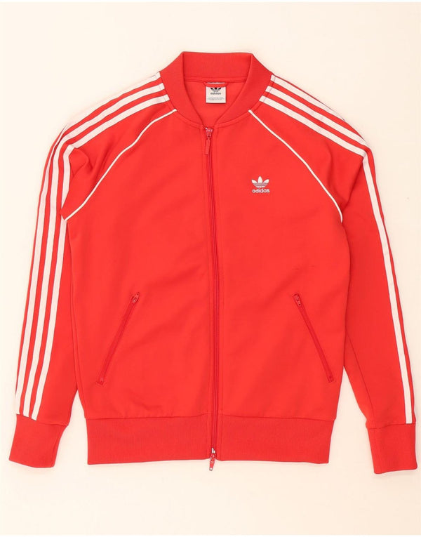 ADIDAS Mens Tracksuit Top Jacket Small Red Cotton