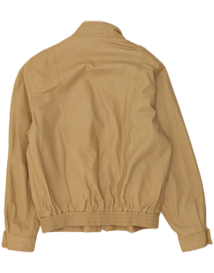STERLING Mens Leather Jacket UK 40 Large Beige Leather Vintage Sterling and Second-Hand Sterling from Messina Hembry 