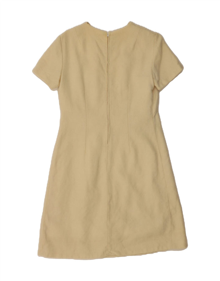 VINTAGE Womens A-Line Dress UK 12 Medium Beige Vintage Vintage and Second-Hand Vintage from Messina Hembry 