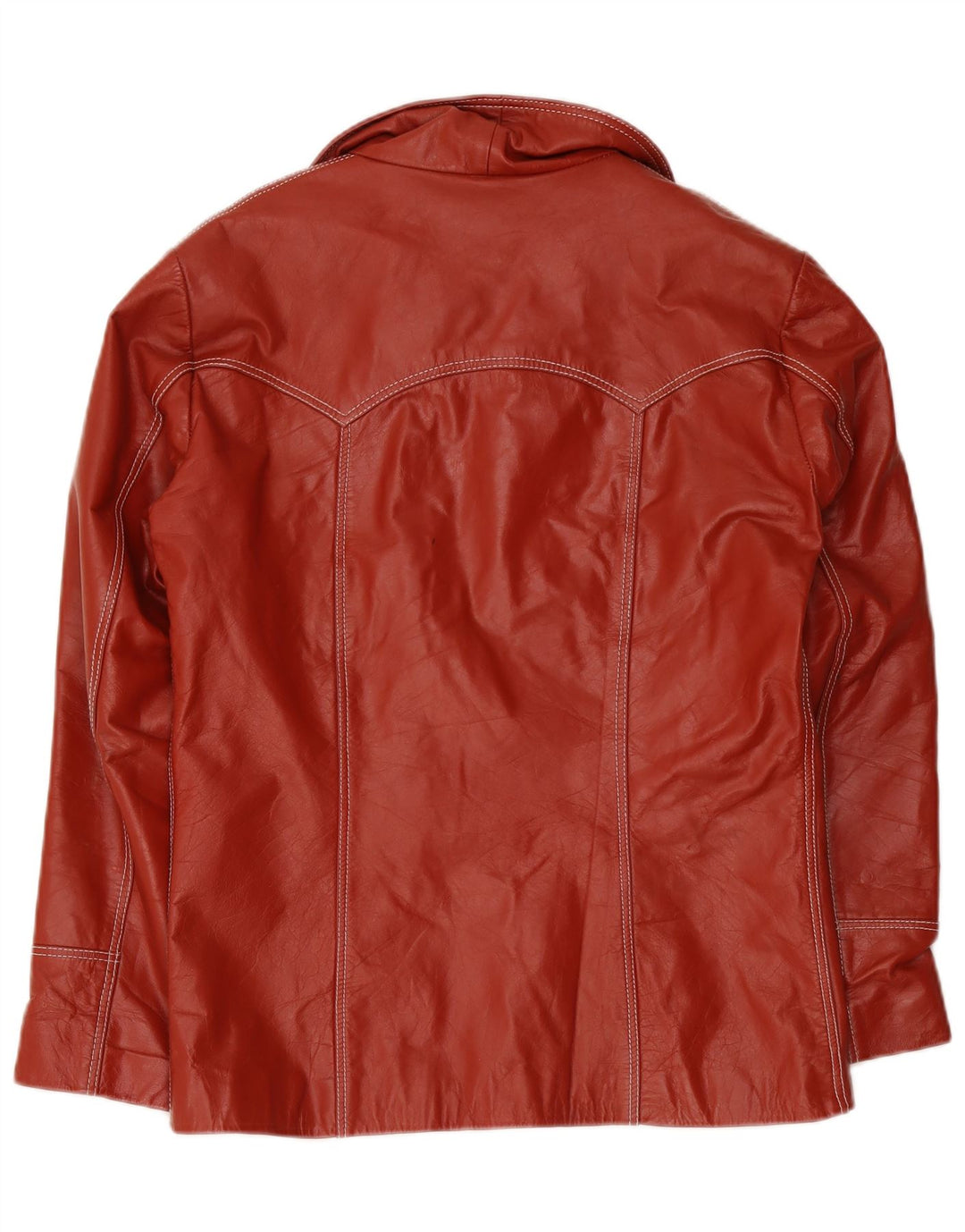 Vintage Womens Leather Jacket UK 38 Medium Red