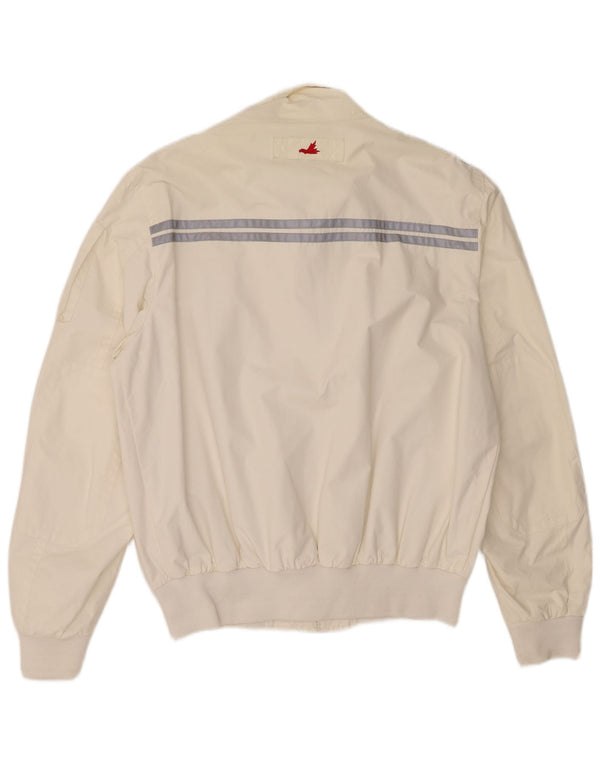 Museum Mens Graphic Bomber Jacket UK 42 XL Off White Colourblock Polyamide