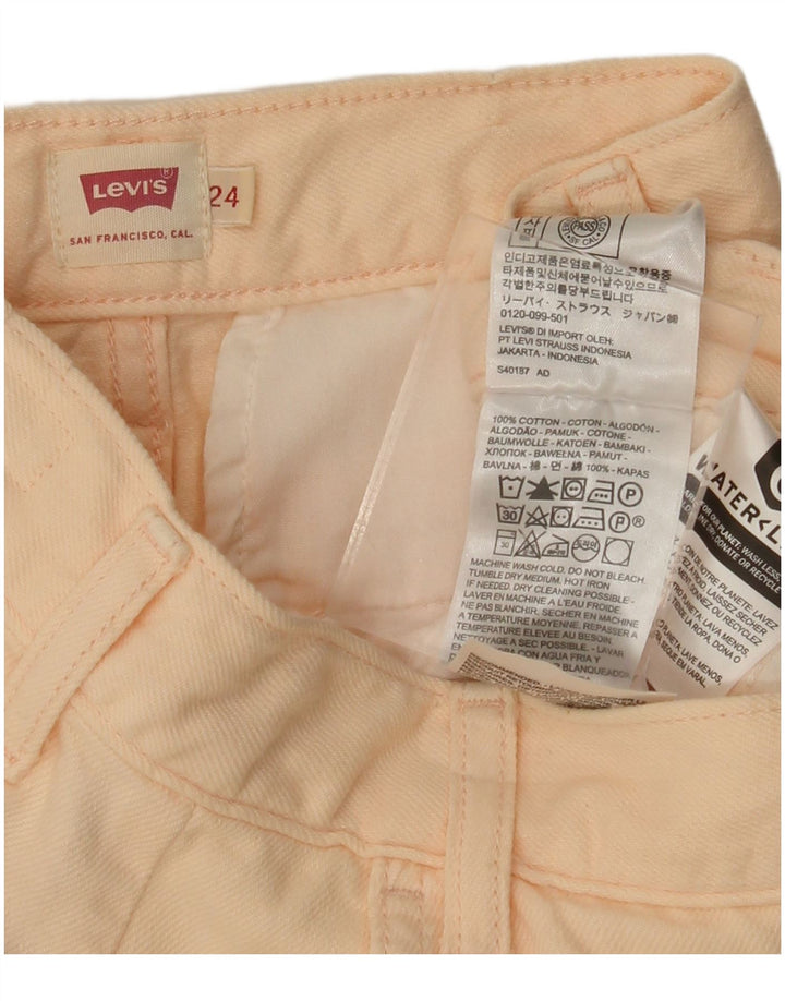 LEVI'S Womens High Waist Tapered Cargo Trousers W24 L28 Pink Cotton