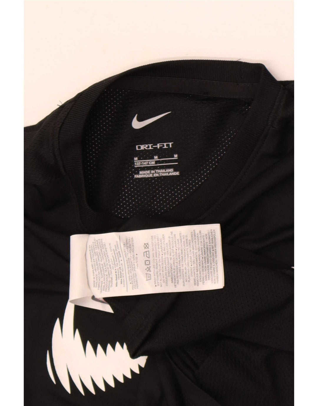 Nike Boys Dri Fit Graphic T-Shirt Top 10-11 Years Medium Black Polyester