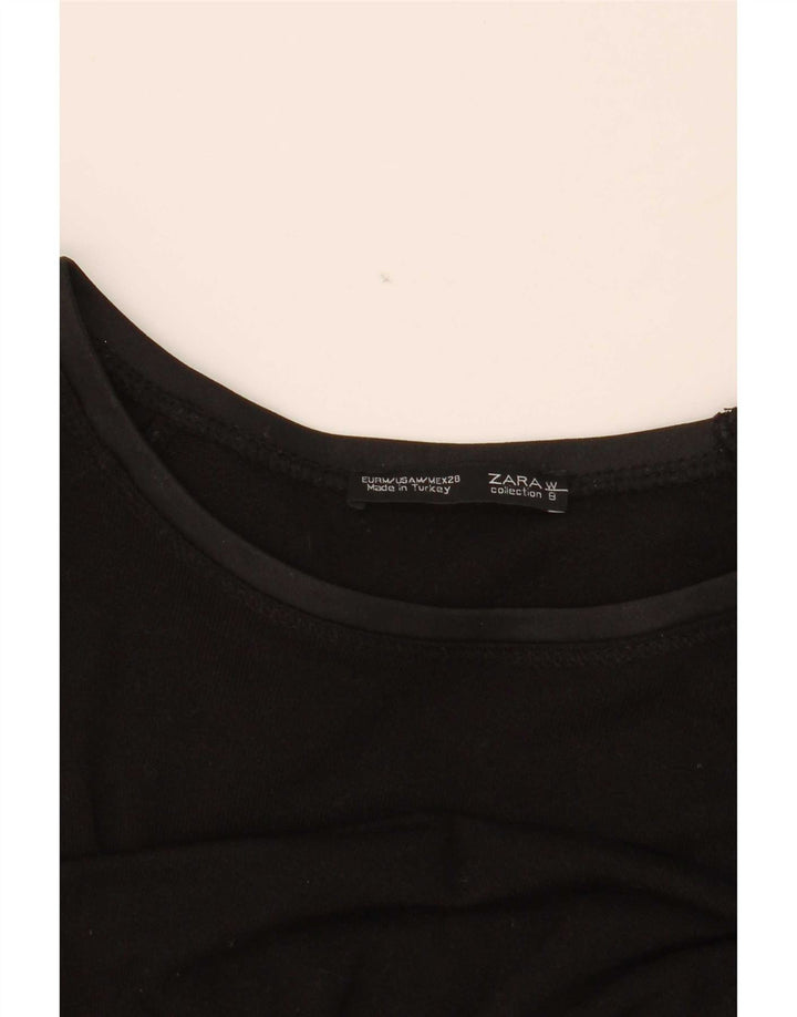 Zara Womens Top Long Sleeve UK 14 Medium Black