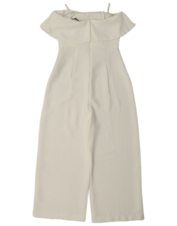 Zara Womens Strapless Jumpsuit UK 8 Small White Polyester