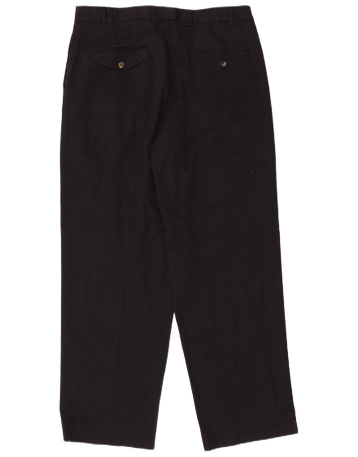 L.L.Bean Mens Pegged Casual Trousers W37 L32 Black Cotton