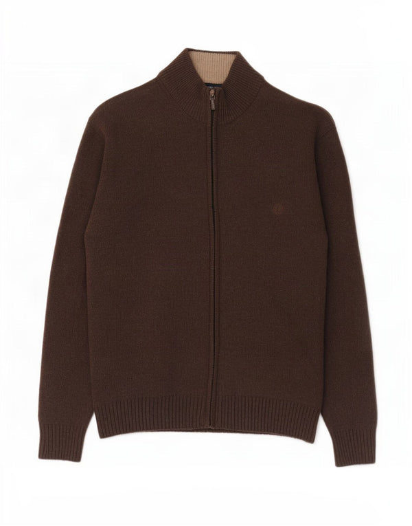 Ivy Oxford Mens Full Zip Cardigan Sweater XL Brown Wool