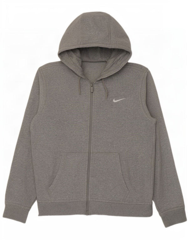 Nike Mens Zip Hoodie Sweater Medium Grey Flecked Cotton