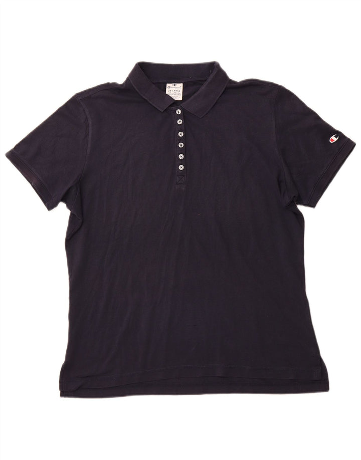 CHAMPION Womens Polo Shirt UK 22 2XL Navy Blue