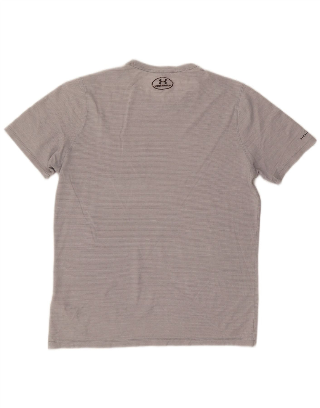 UNDER ARMOUR Mens Heat Gear T-Shirt Top Medium Grey Pinstripe Cotton
