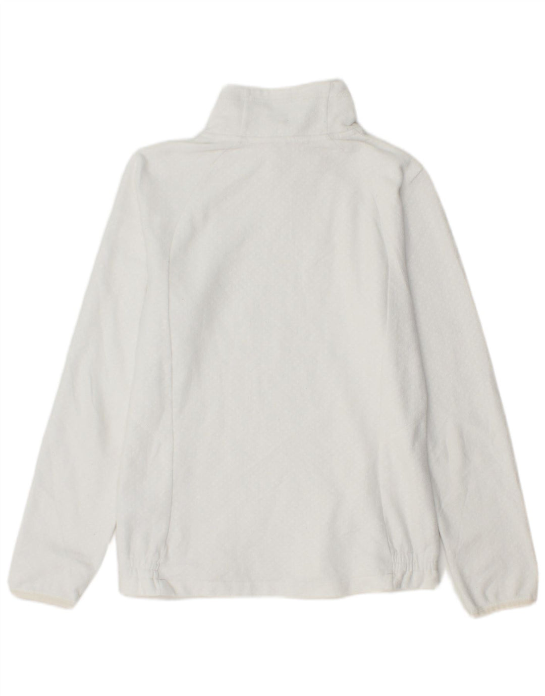 O'NEILL Womens Zip Neck Fleece Jumper UK 14 Medium White Polyester
