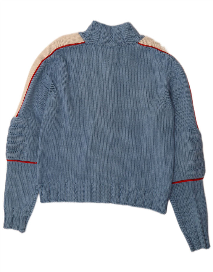 Vuarnet Mens Full Zip Cardigan Sweater Large Blue Colourblock