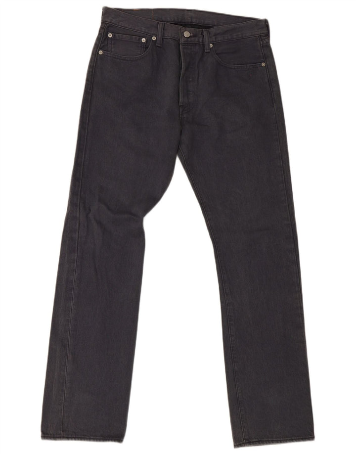 Levi's Mens 501 Straight Jeans W32 L32 Grey Cotton