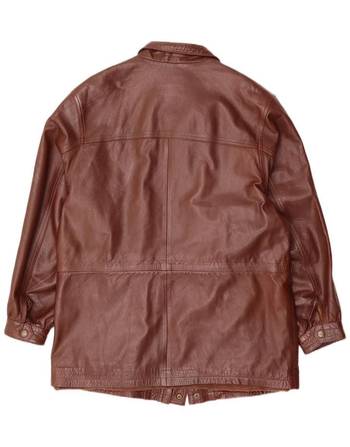 Vintage Mens Leather Jacket UK 42 XL Brown Leather