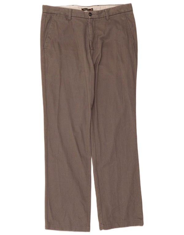 Dockers Mens Straight Chino Trousers W36 L34 Grey Cotton