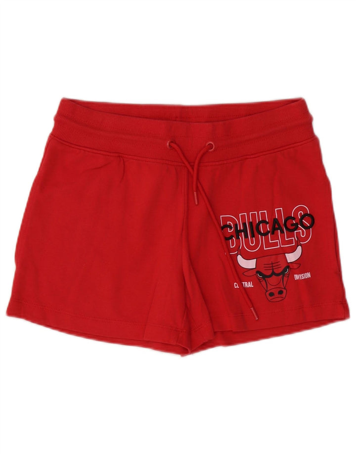 NBA Womens Chicago Bulls Graphic Sport Shorts UK 10 Small  Red Cotton