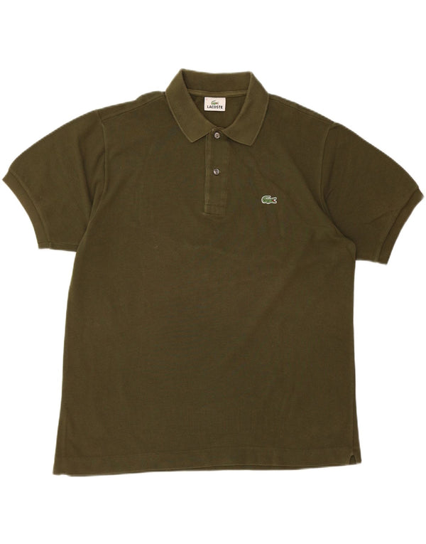 LACOSTE Mens Polo Shirt Size 5 Large Khaki Cotton