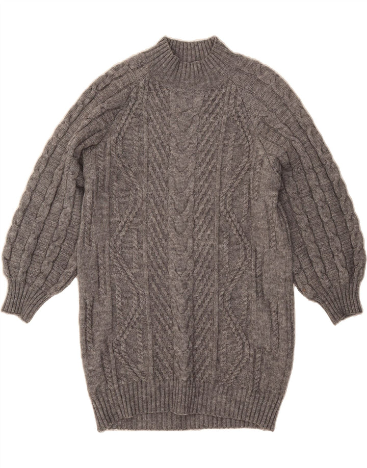 WAREHOUSE Womens Oversized Turtle Neck Jumper Sweater UK 10 Small Grey Vintage Warehouse and Second-Hand Warehouse from Messina Hembry 