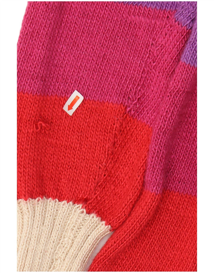 VINTAGE Womens V-Neck Jumper Sweater UK 12 Medium Multicoloured Striped