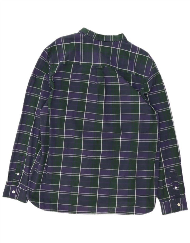 Lyle & Scott Mens Shirt 2XL Navy Blue Check Cotton