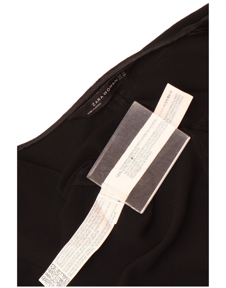 Zara Womens Long Sleeve Sheath Dress UK 6 XS Black Polyester