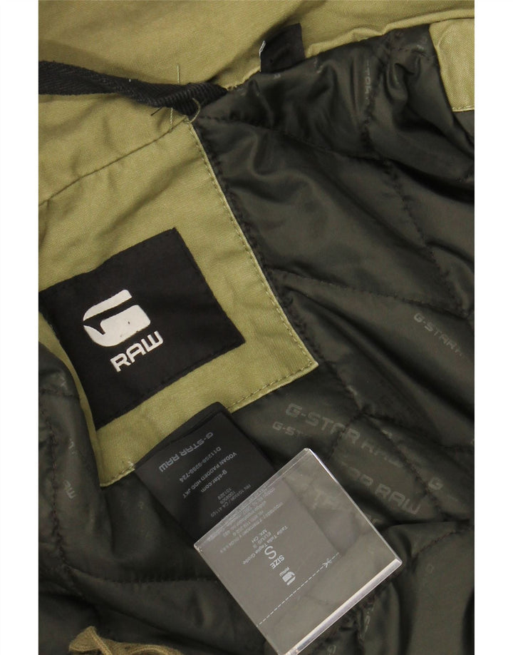 G-STAR Mens Hooded Utility Jacket UK 36 Small Khaki Cotton