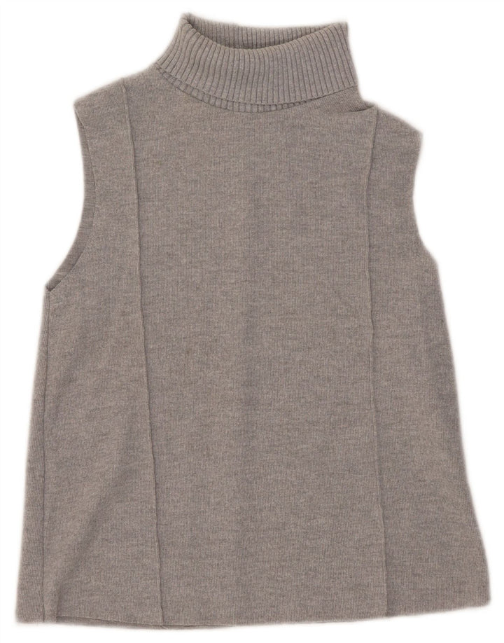 Zara Womens Vest Tank Top UK 10 Small Grey Polyester