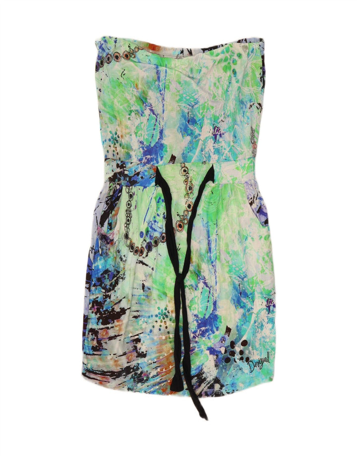 DESIGUAL Womens Abstract Pattern Strapless Dress UK 18 XL Multicoloured Vintage Desigual and Second-Hand Desigual from Messina Hembry 