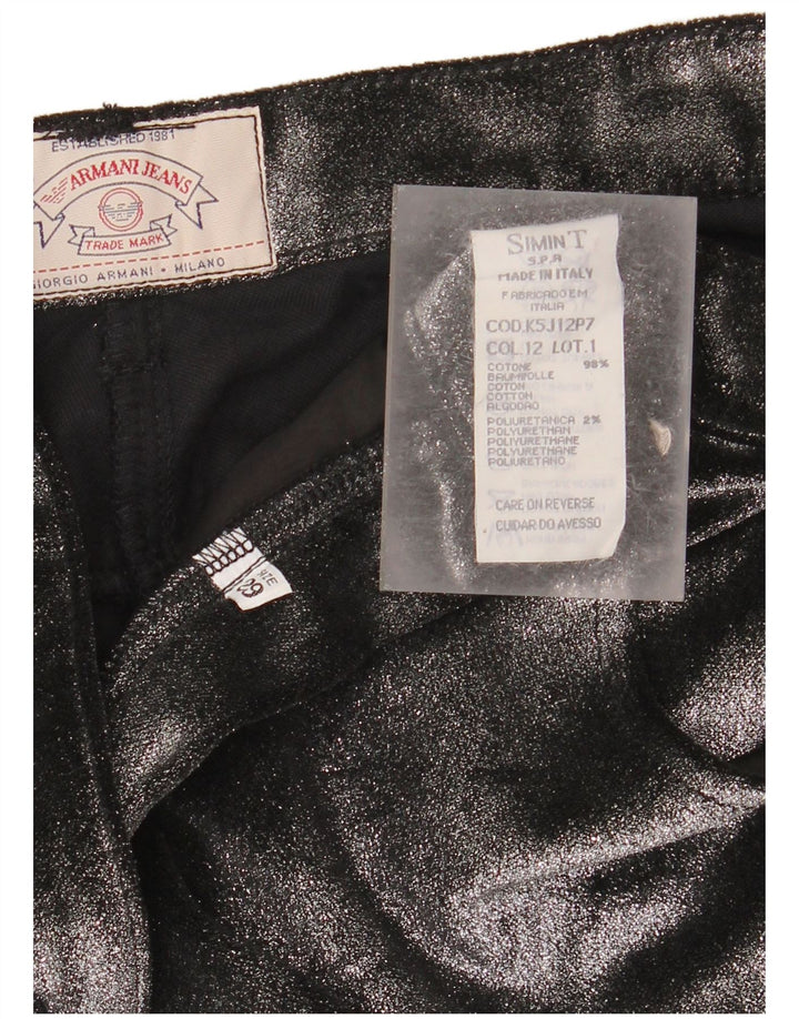 ARMANI Womens Straight Casual Trousers W29 L34 Black Cotton