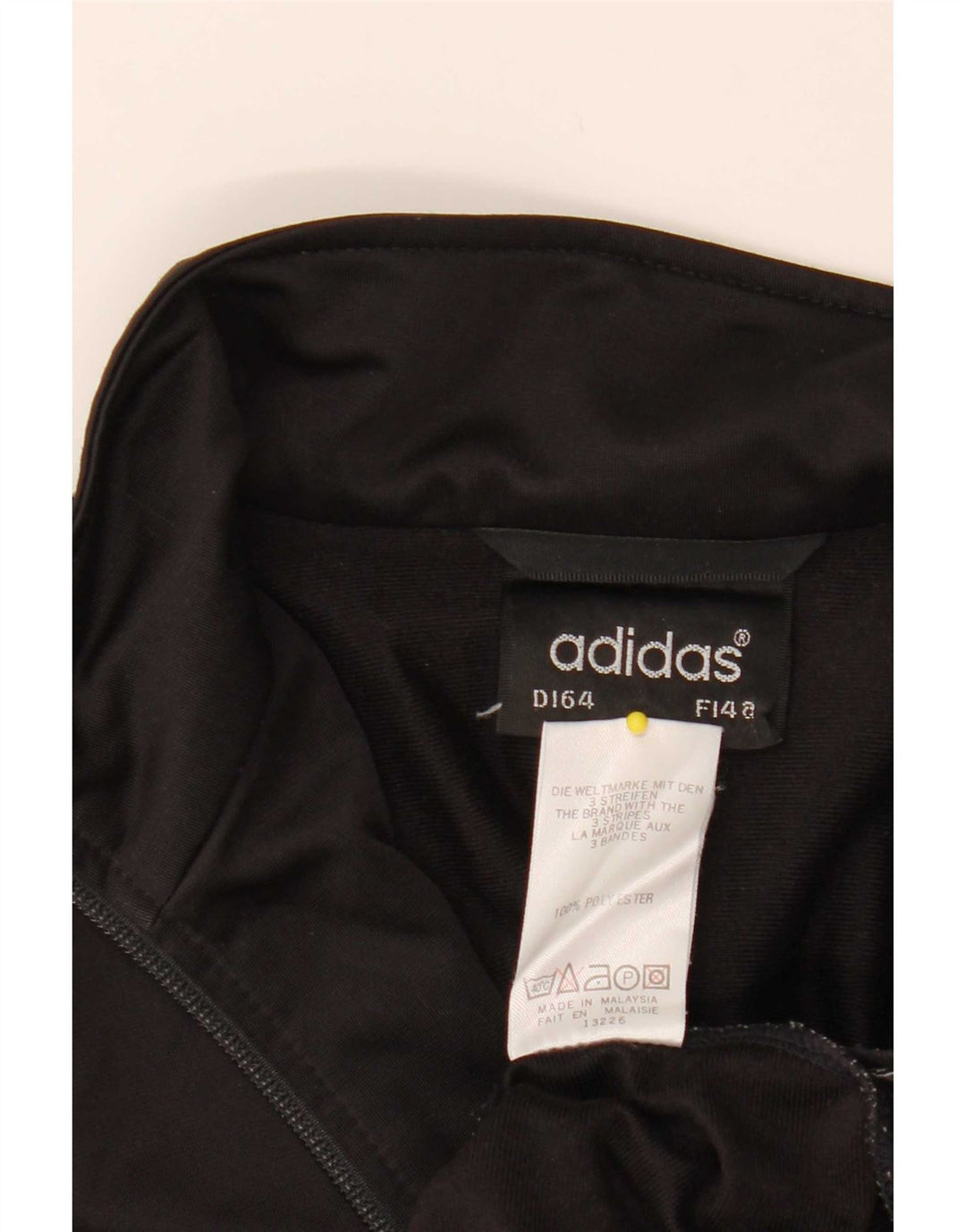 Adidas Boys Tracksuit Top Jacket 13-14 Years Black Polyester