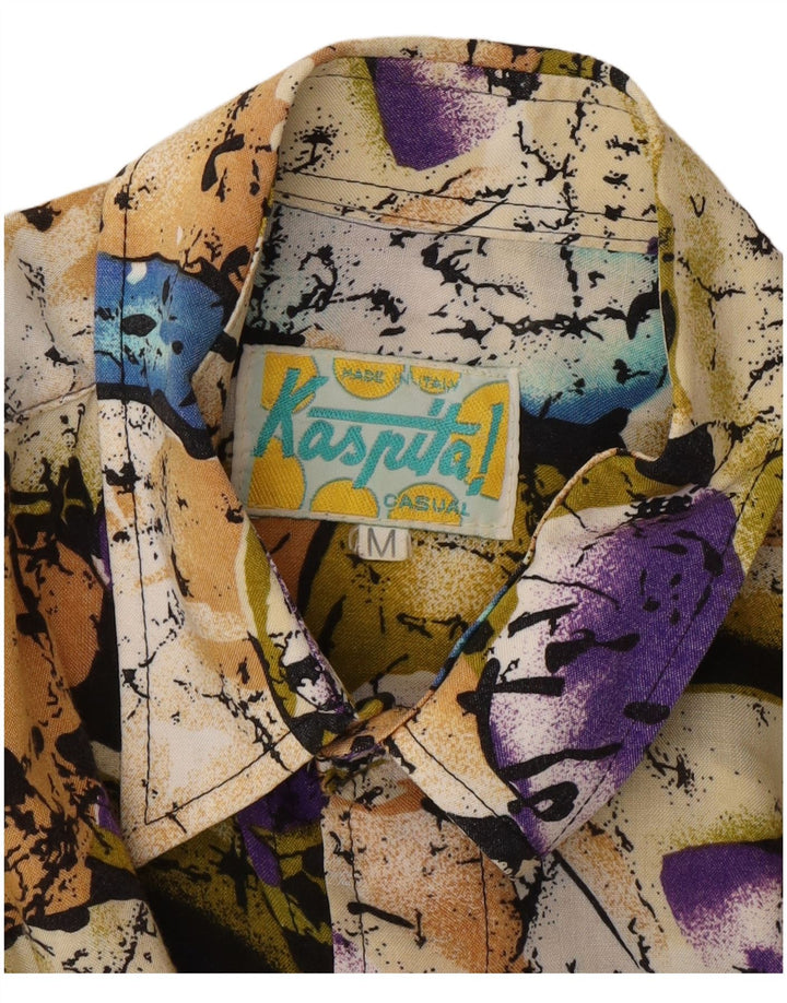 Vintage Mens Abstract Pattern Shirt Medium Multicoloured