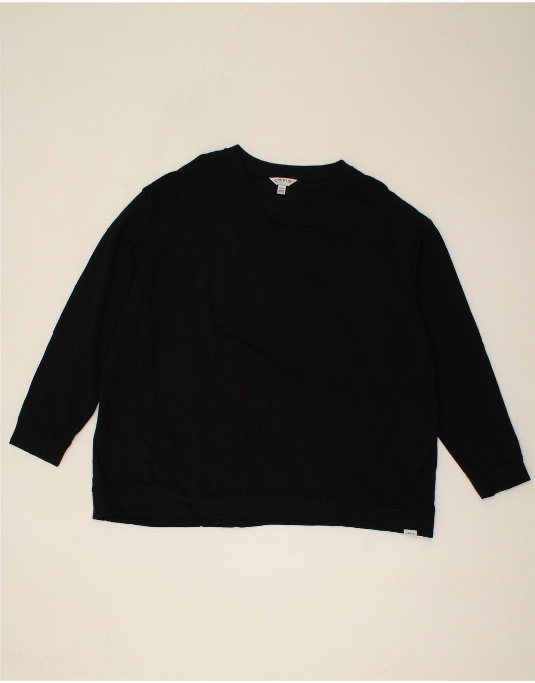 ORVIS Womens Sweatshirt Jumper UK 18 XL Black Polyester Vintage Orvis and Second-Hand Orvis from Messina Hembry 