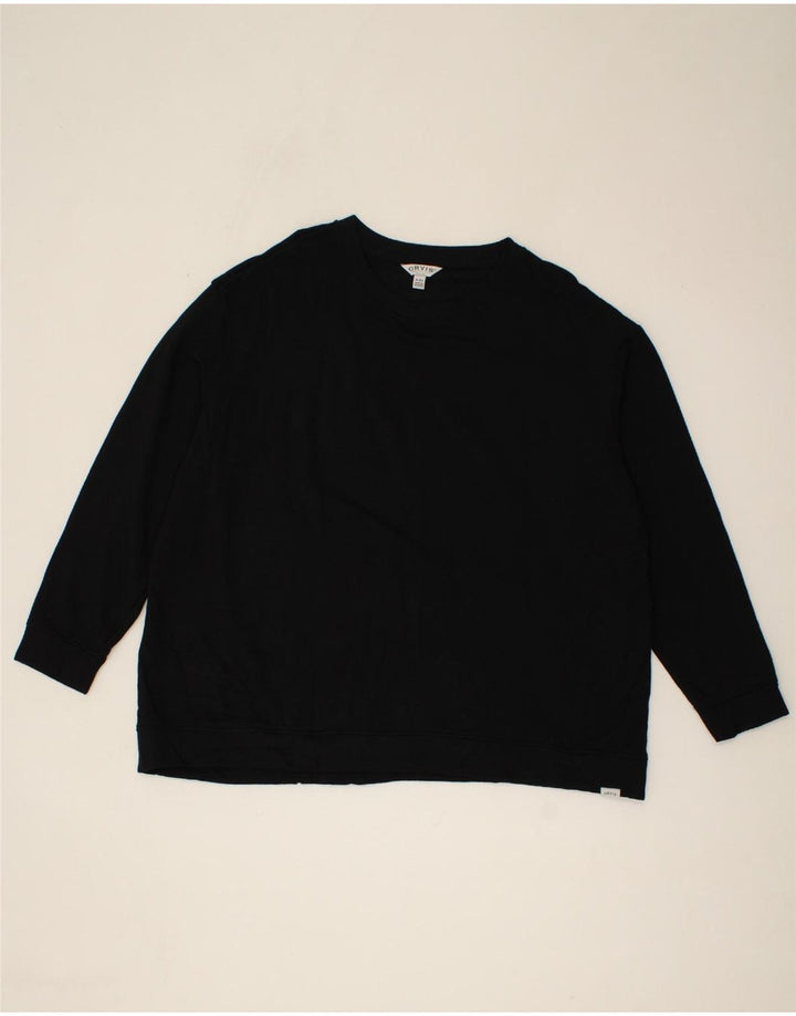 ORVIS Womens Sweatshirt Jumper UK 18 XL Black Polyester Vintage Orvis and Second-Hand Orvis from Messina Hembry 