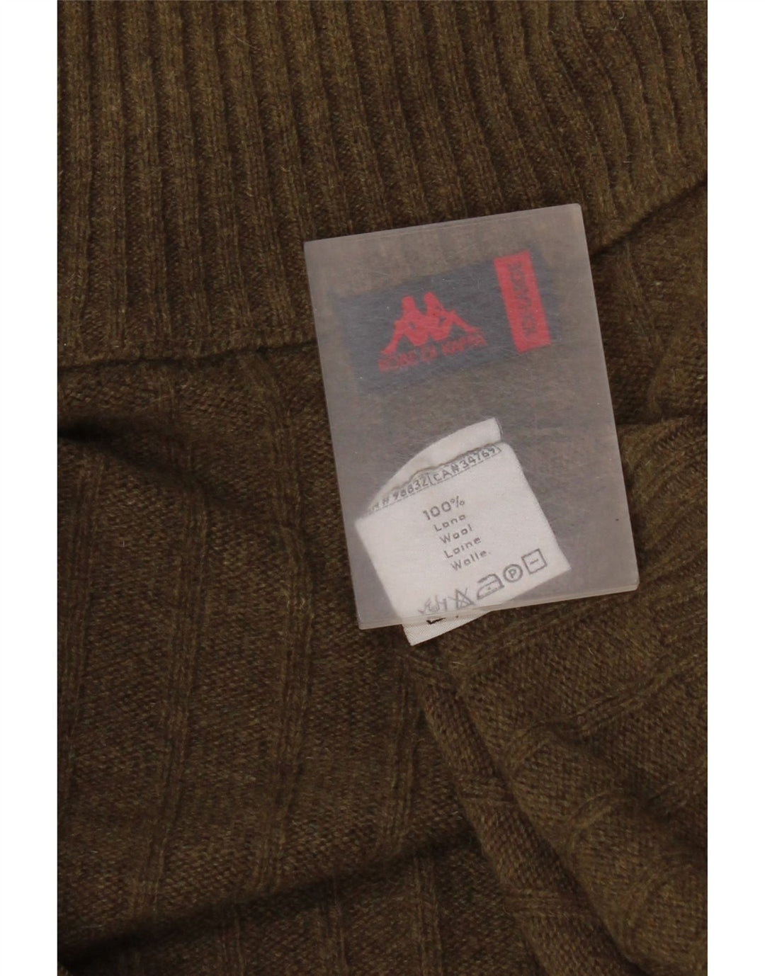 Kappa Mens Cardigan Sweater 2XL Khaki Wool