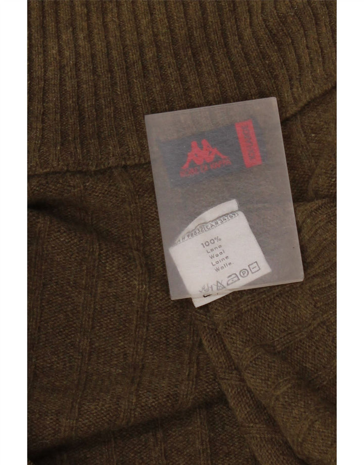 Kappa Mens Cardigan Sweater 2XL Khaki Wool