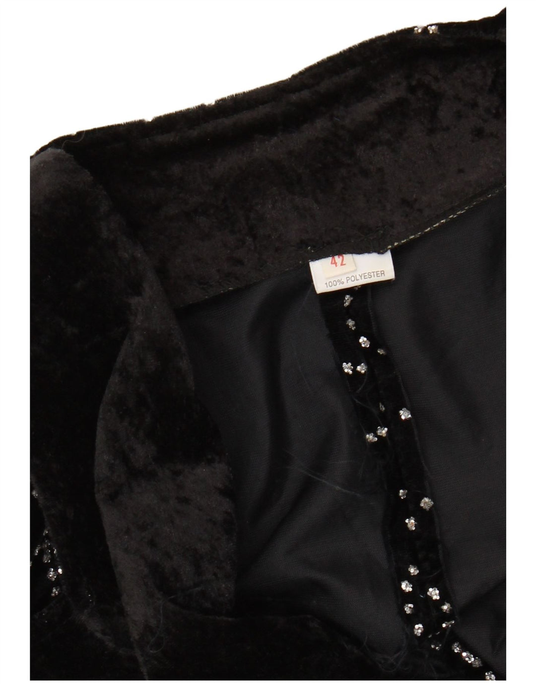 VINTAGE Womens Abstract Pattern Tailcoat Blazer Jacket IT 42 Medium Black