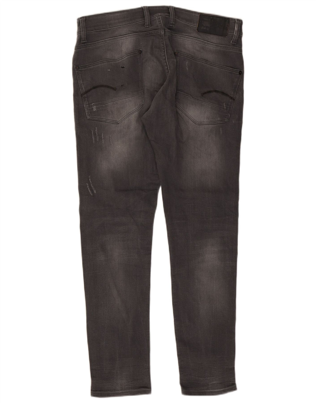 G-Star Mens Distressed Super Slim Jeans W36 L32 Grey Cotton