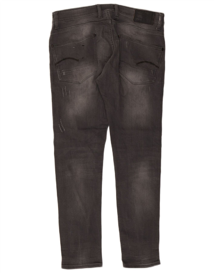 G-Star Mens Distressed Super Slim Jeans W36 L32 Grey Cotton