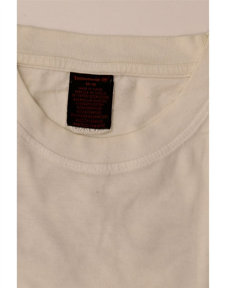 Timberland Mens Graphic T-Shirt Top Medium White Cotton