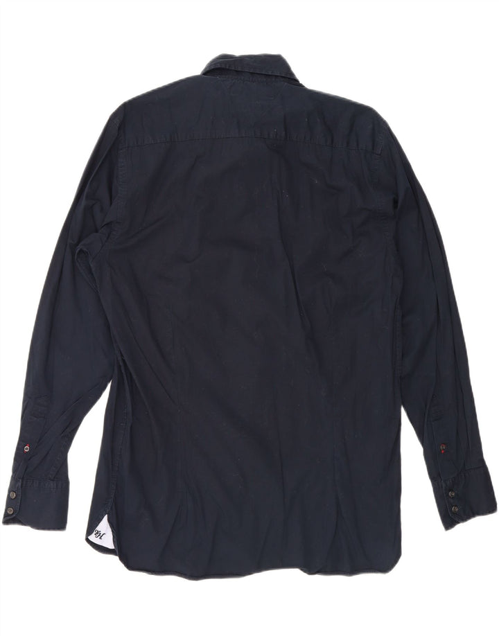 TOMMY HILFIGER Mens Shirt Small Navy Blue Cotton Vintage Tommy Hilfiger and Second-Hand Tommy Hilfiger from Messina Hembry 