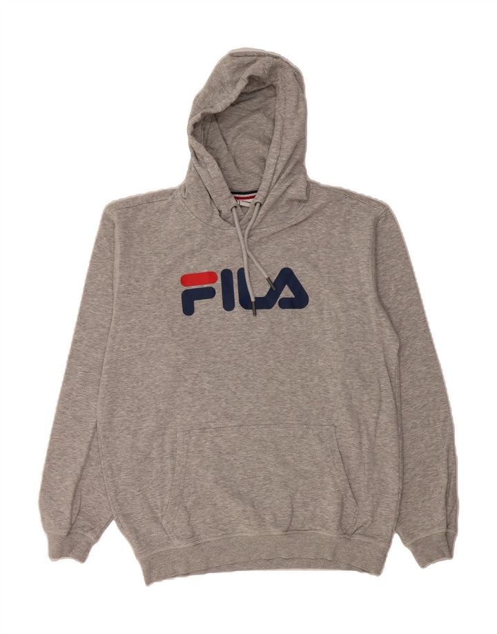 FILA Mens Graphic Hoodie Jumper Medium Grey Cotton Vintage Fila and Second-Hand Fila from Messina Hembry 