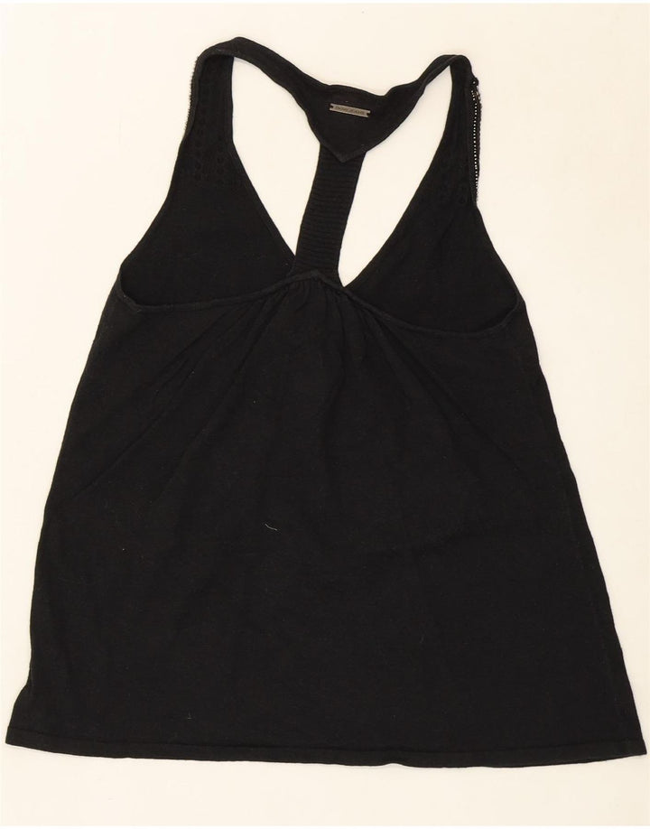 DKNY Womens Crop Vest Top UK 12 Medium Black Cotton Vintage Dkny and Second-Hand Dkny from Messina Hembry 