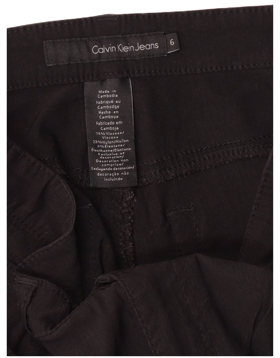 Calvin Klein Jeans Womens Casual Trousers US 6 Small W32 L26 Black Classic