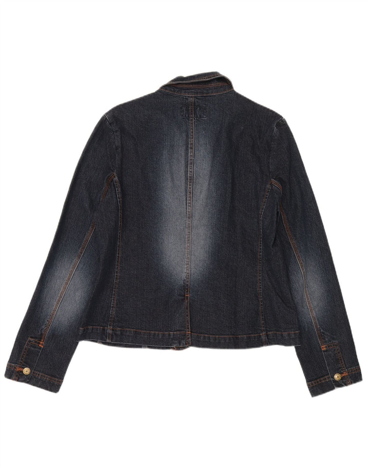 Phase Eight Womens 3 Button Blazer Jacket UK 14 Medium Navy Blue Cotton