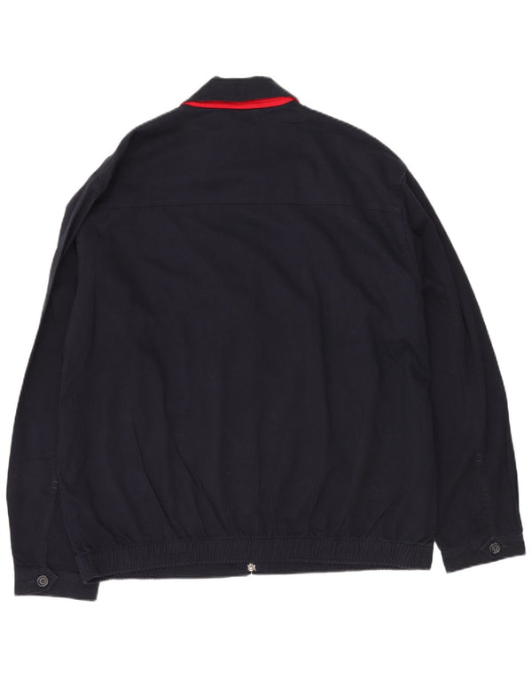 Chaps Mens Bomber Jacket UK 40 Large Navy Blue Cotton