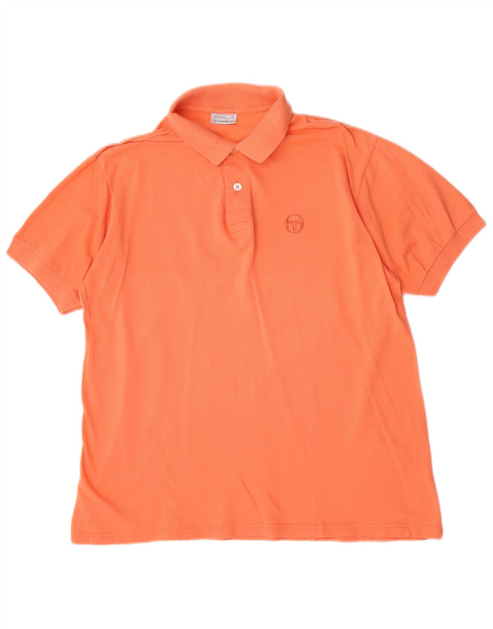 Sergio Tacchini Mens Polo Shirt Medium Orange Cotton