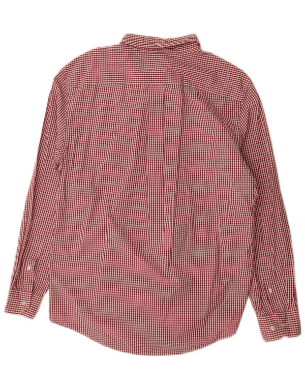 Tommy Hilfiger Mens Shirt Large Red Check Cotton