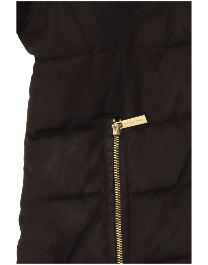 Michael Kors Womens Hooded Padded Coat UK 14 Medium Black Polyester
