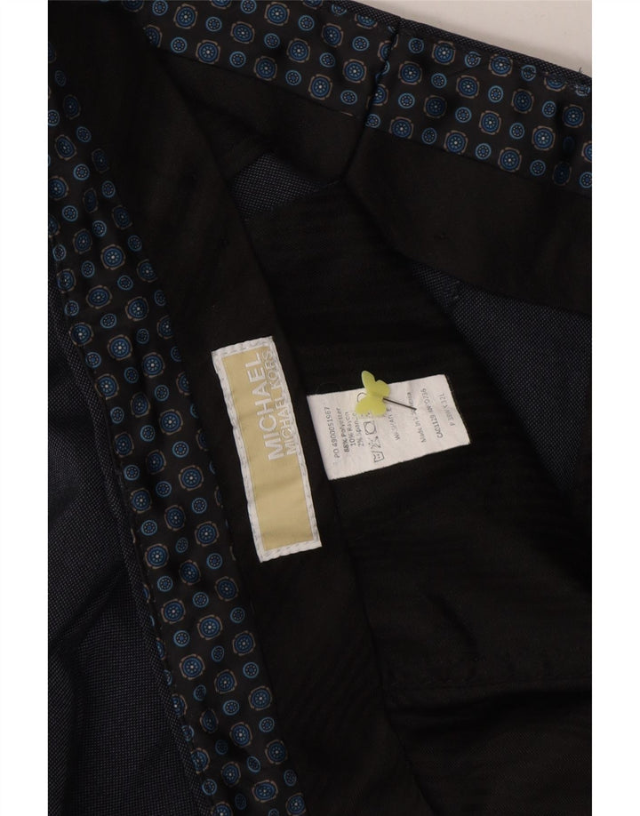 MICHAEL KORS Mens Straight Suit Trousers W38 L32 Navy Blue Polyester Vintage Michael Kors and Second-Hand Michael Kors from Messina Hembry 