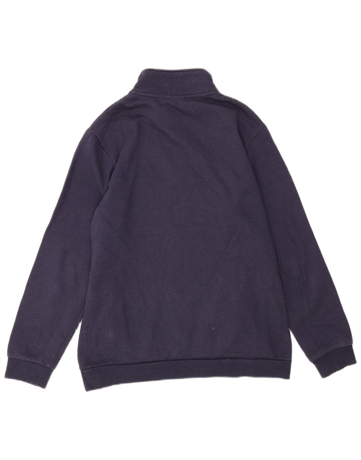 Fila Mens Graphic Zip Neck Sweatshirt Jumper Medium Navy Blue Colourblock